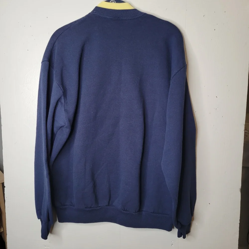 Vintage Jerzees Navy Blue Embroidered Birdhouse Sweatshirt Womens XL Made in USA
